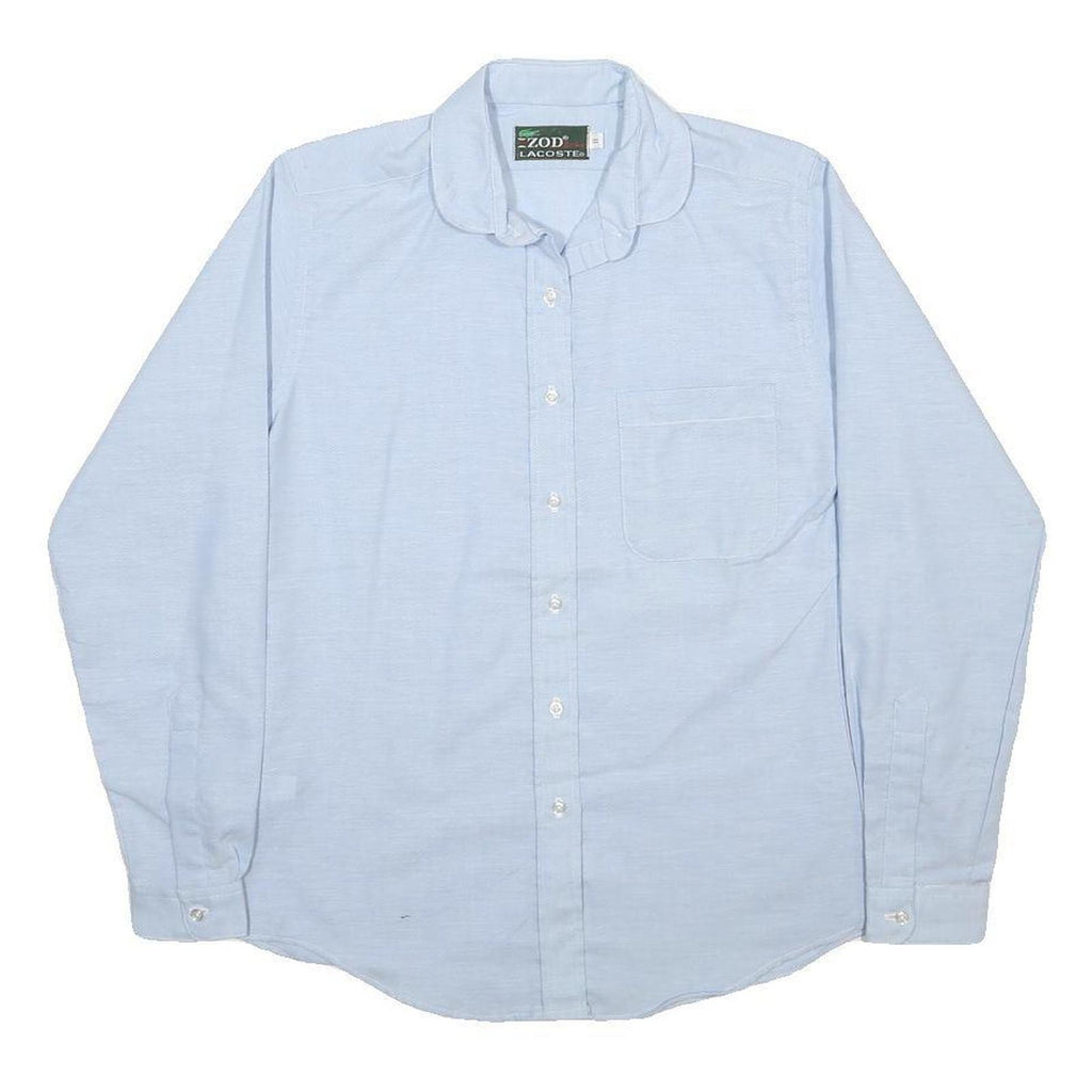 IZOD LACOSTE Womens Blue Cotton Blend Shirt S Casual Button Down Long Sleeve
