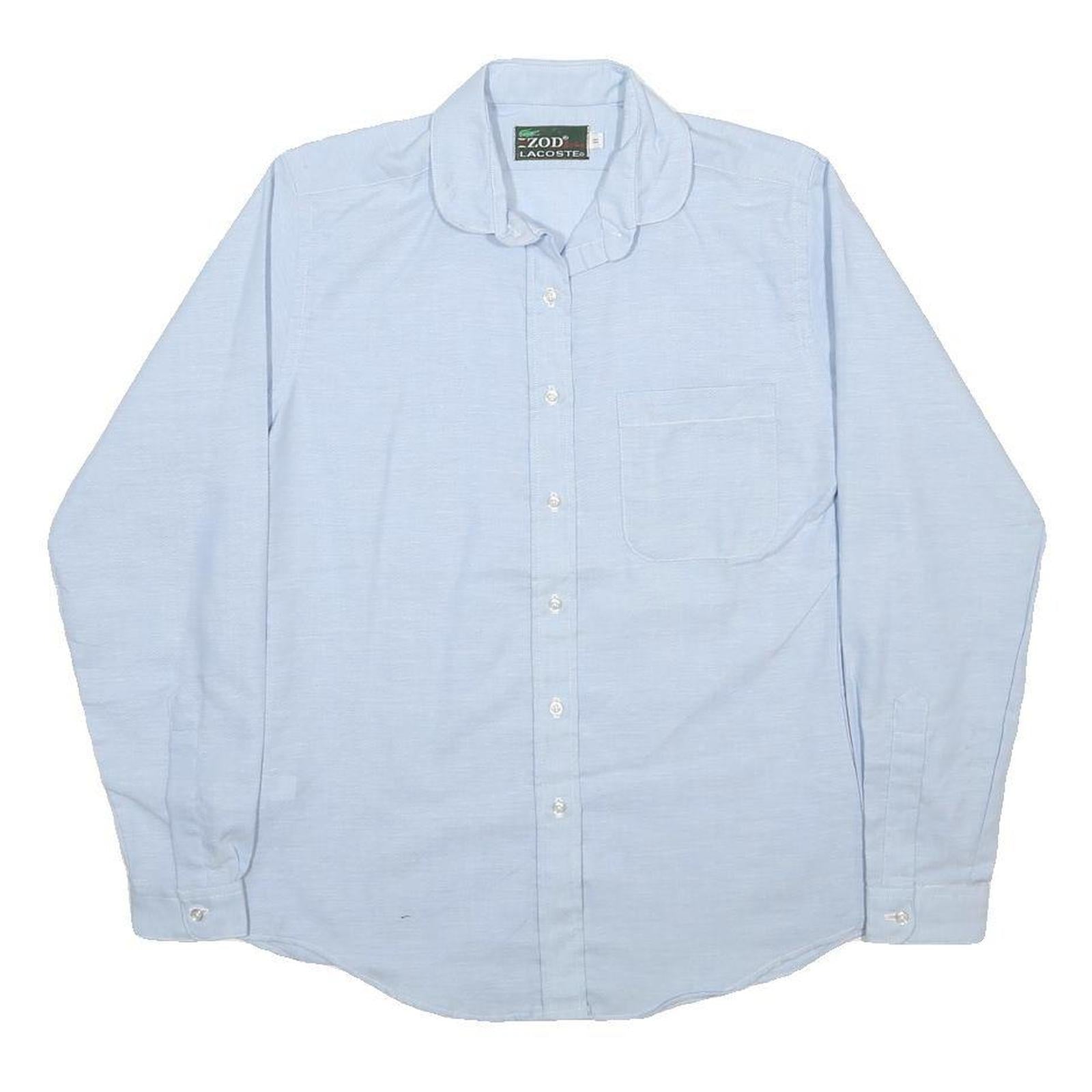 IZOD LACOSTE Womens Blue Cotton Blend Shirt S Casual Button Down Long Sleeve