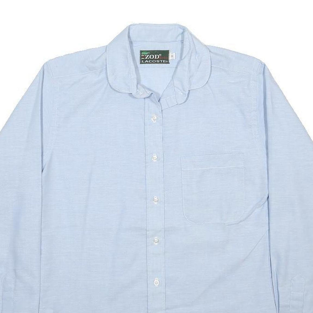 IZOD LACOSTE Womens Blue Cotton Blend Shirt S Casual Button Down Long Sleeve