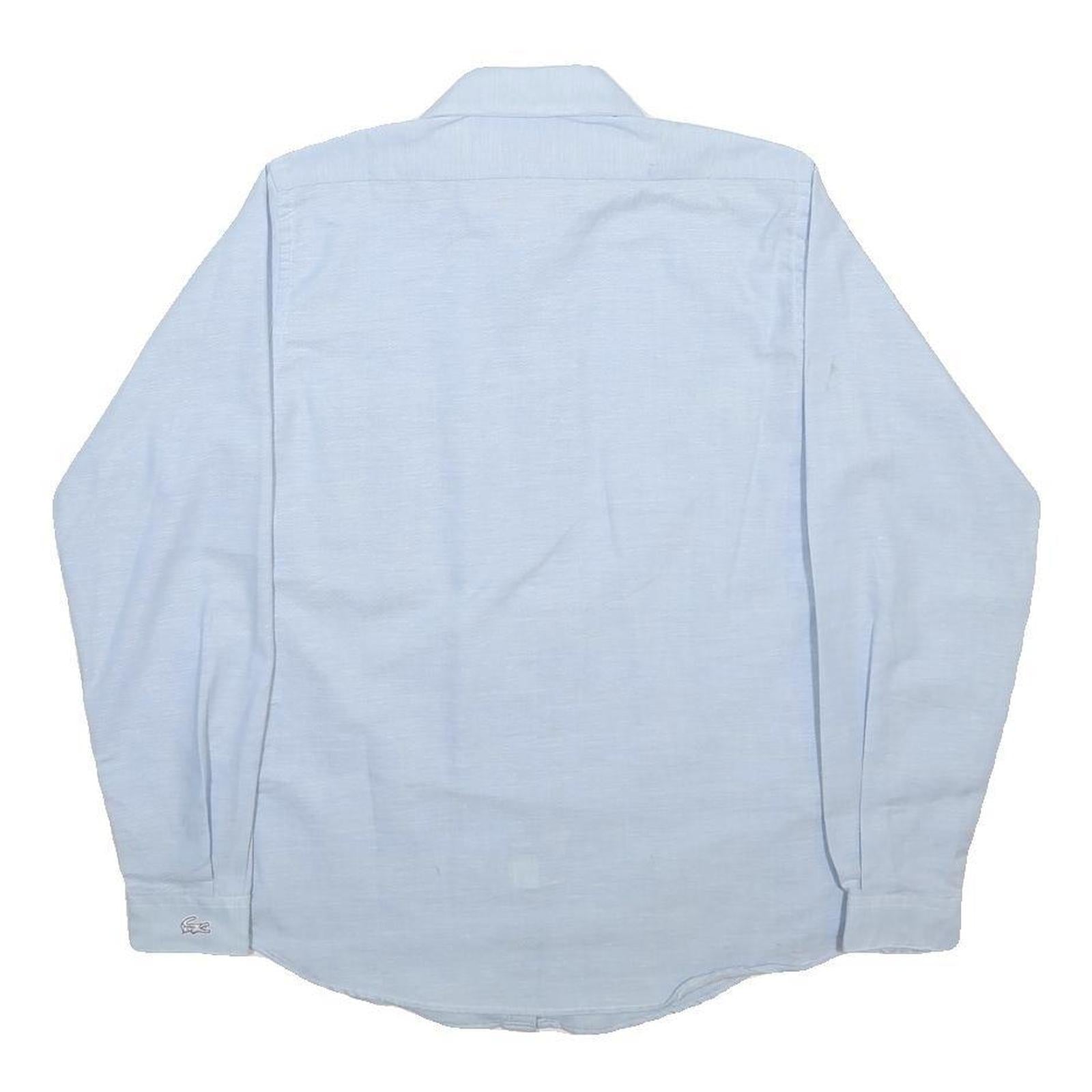 IZOD LACOSTE Womens Blue Cotton Blend Shirt S Casual Button Down Long Sleeve