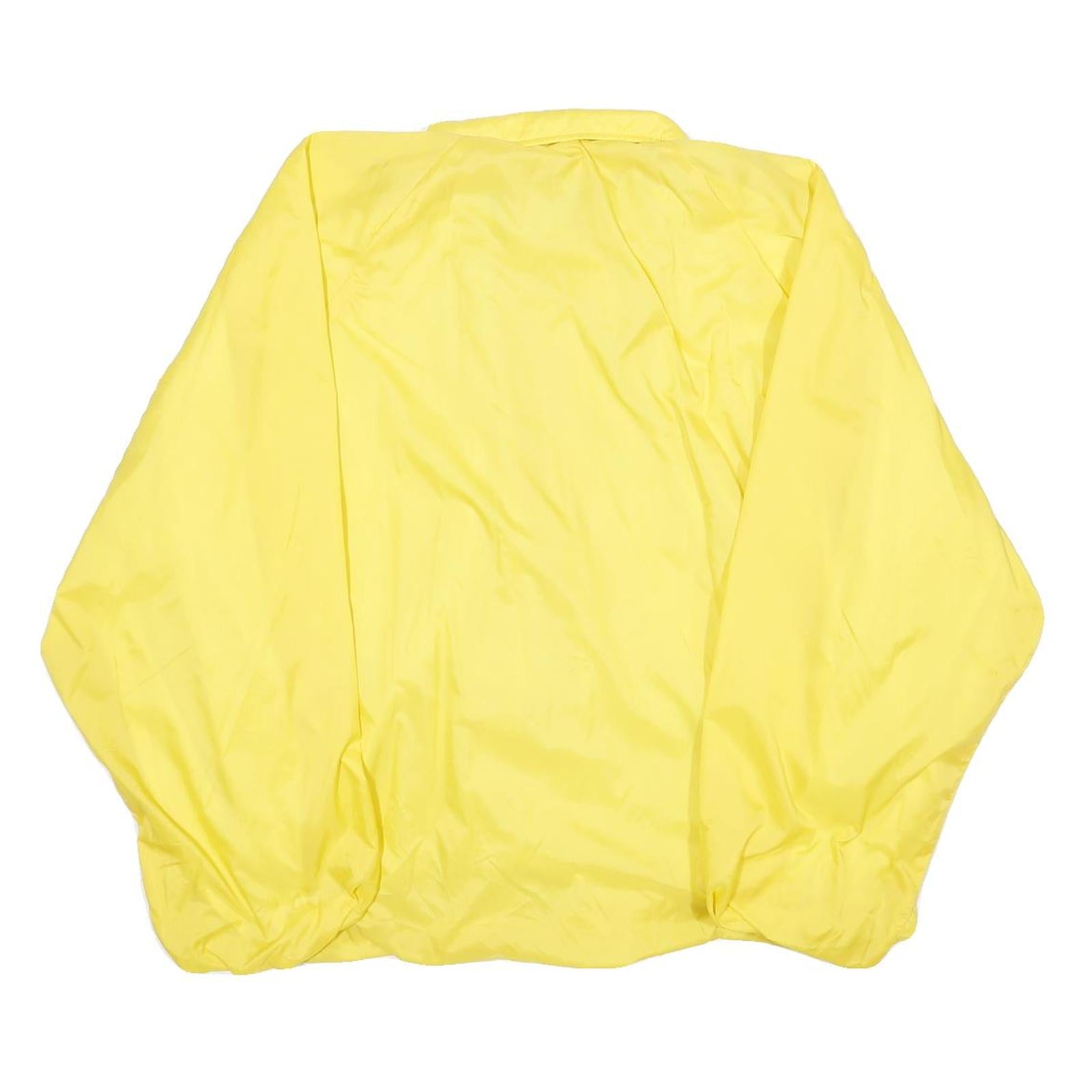 LAW PRO Mens Yellow Nylon Button Jacket XL Plain Lightweight Outerwear Casual
