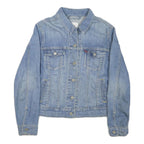 LEVI'S Womens Blue Denim Jacket S Cotton Blend Button Closure Classic Fit Casual