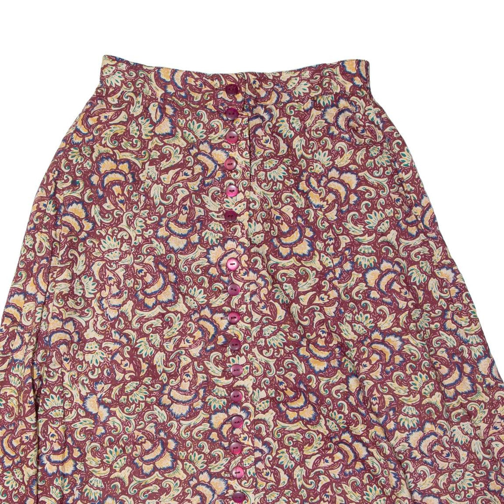 LOUISE PARIS Womens A-Line Skirt Maroon Knee Length Floral M