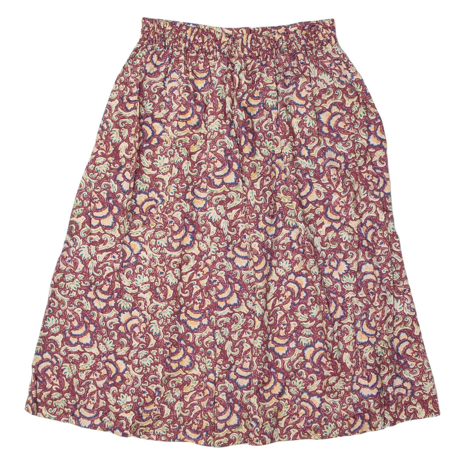 LOUISE PARIS Womens A-Line Skirt Maroon Knee Length Floral M