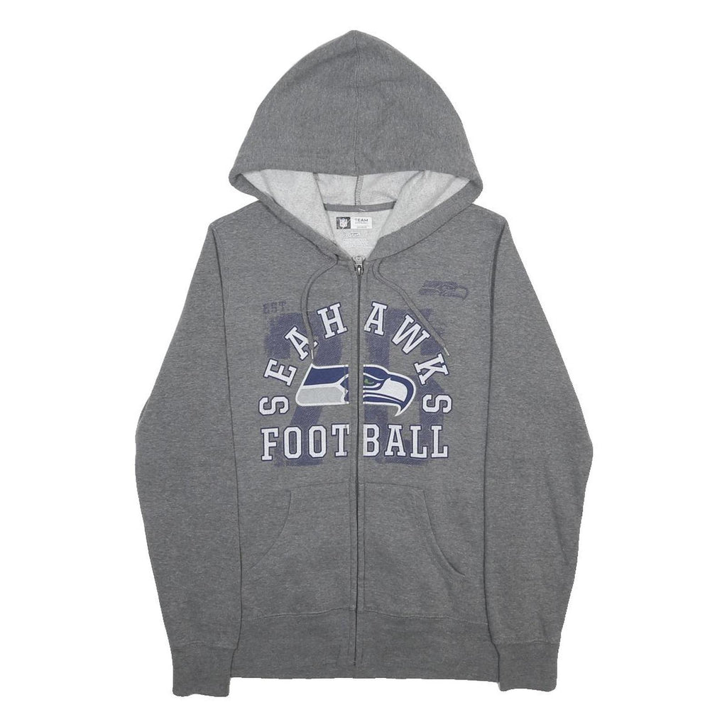 NFL Womens Grey Seahawks Football Full Zip Hoodie S Team Sportswear