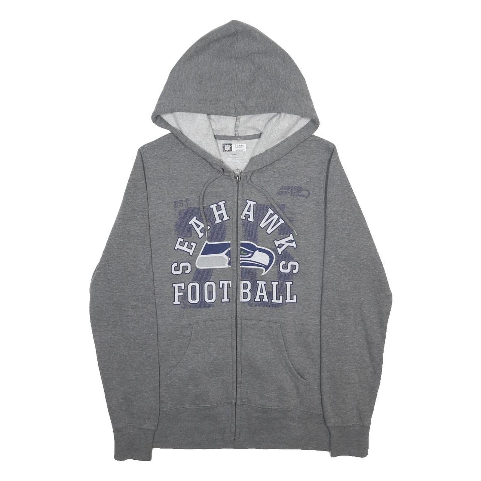 NFL Womens Grey Seahawks Football Full Zip Hoodie S Team Sportswear