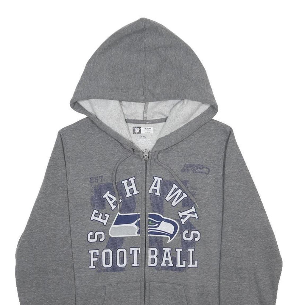 NFL Womens Grey Seahawks Football Full Zip Hoodie S Team Sportswear