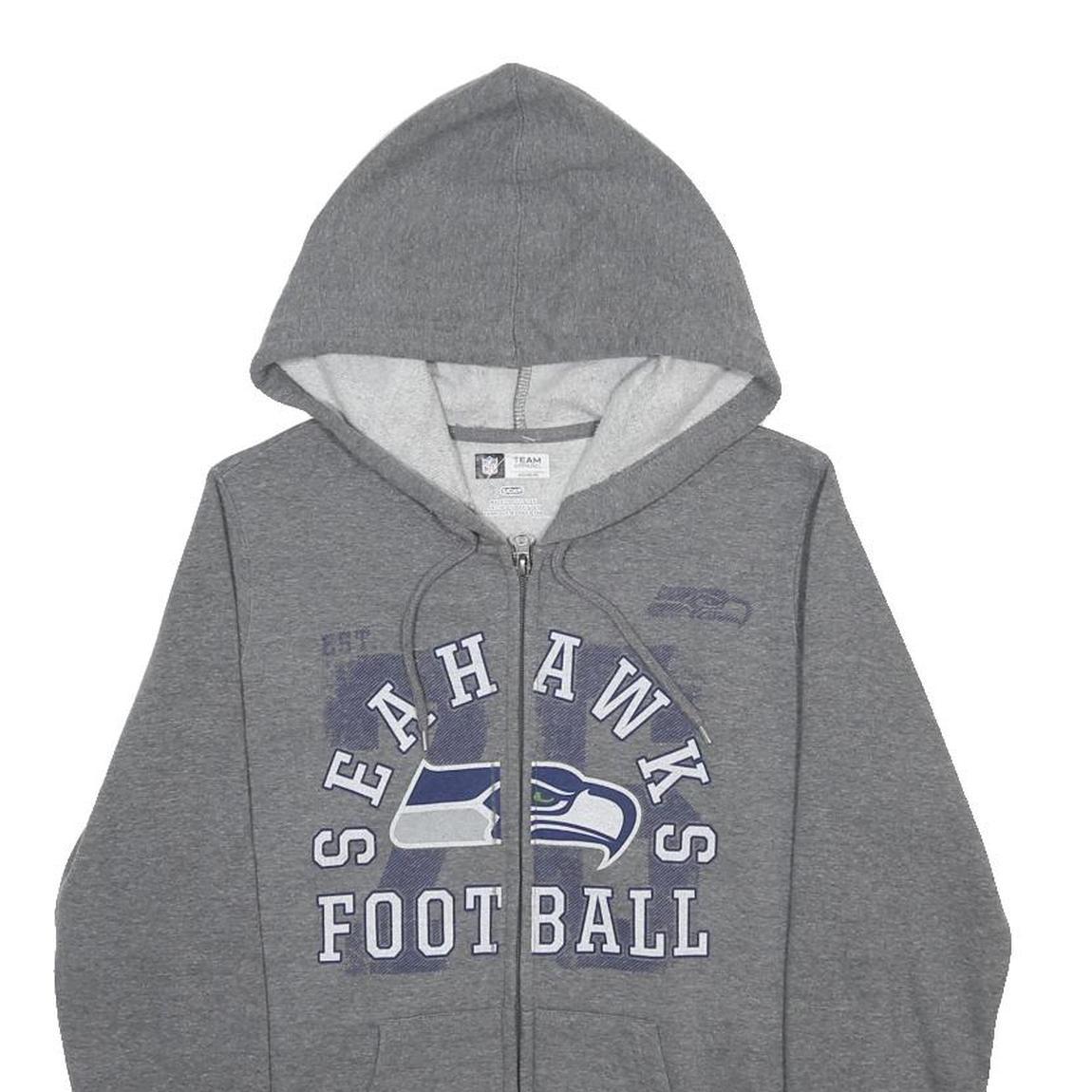 NFL Womens Grey Seahawks Football Full Zip Hoodie S Team Sportswear
