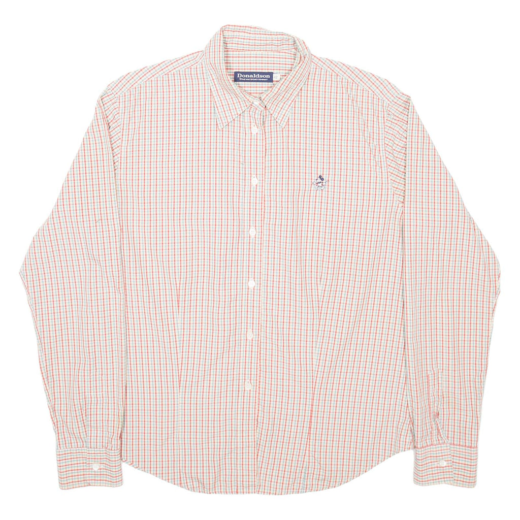 DONALDSON Womens Shirt Red 90s Check Long Sleeve L