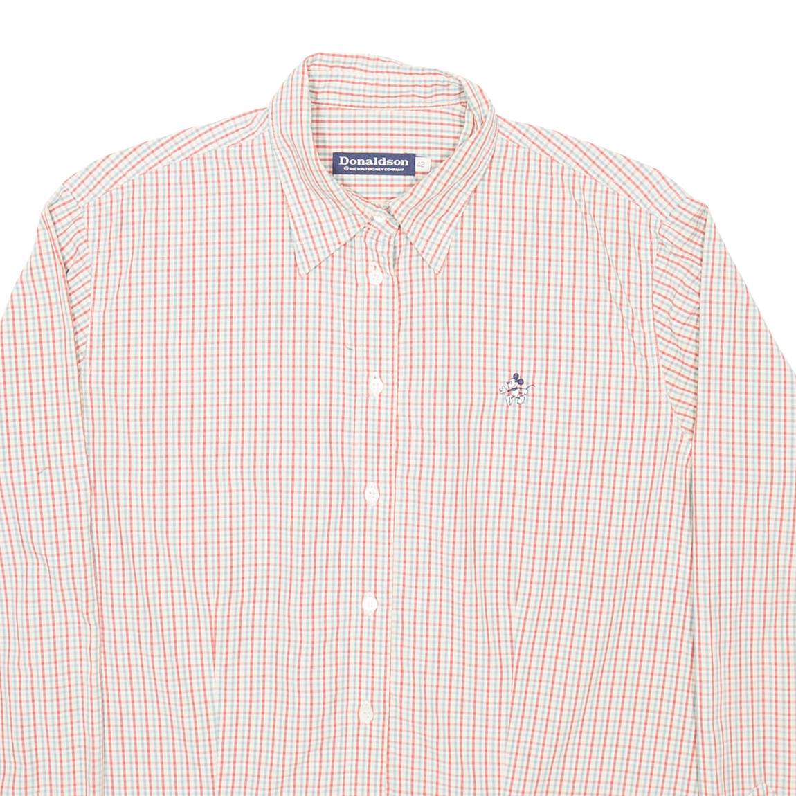 DONALDSON Womens Shirt Red 90s Check Long Sleeve L