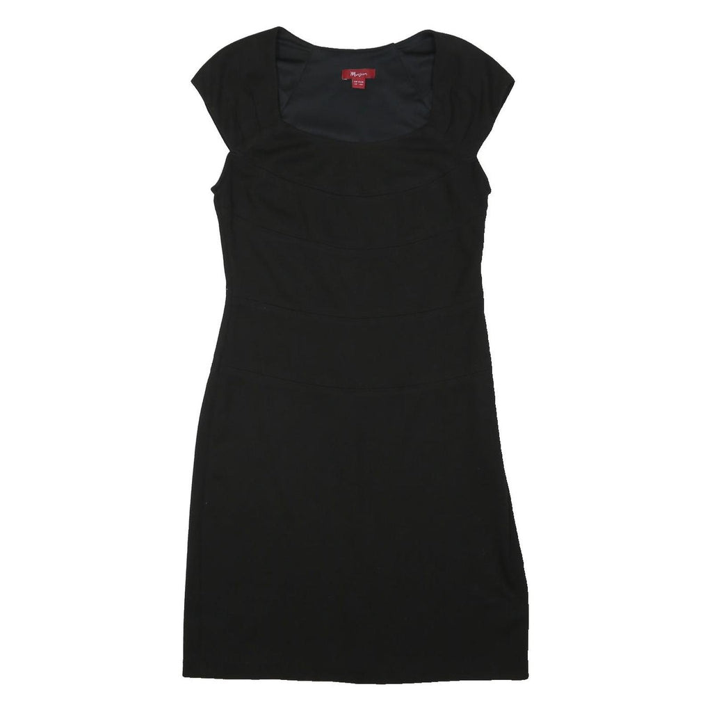 MONSOON Womens Black Dress Cotton Blend Sleeveless Knee Length UK 12 Elegant