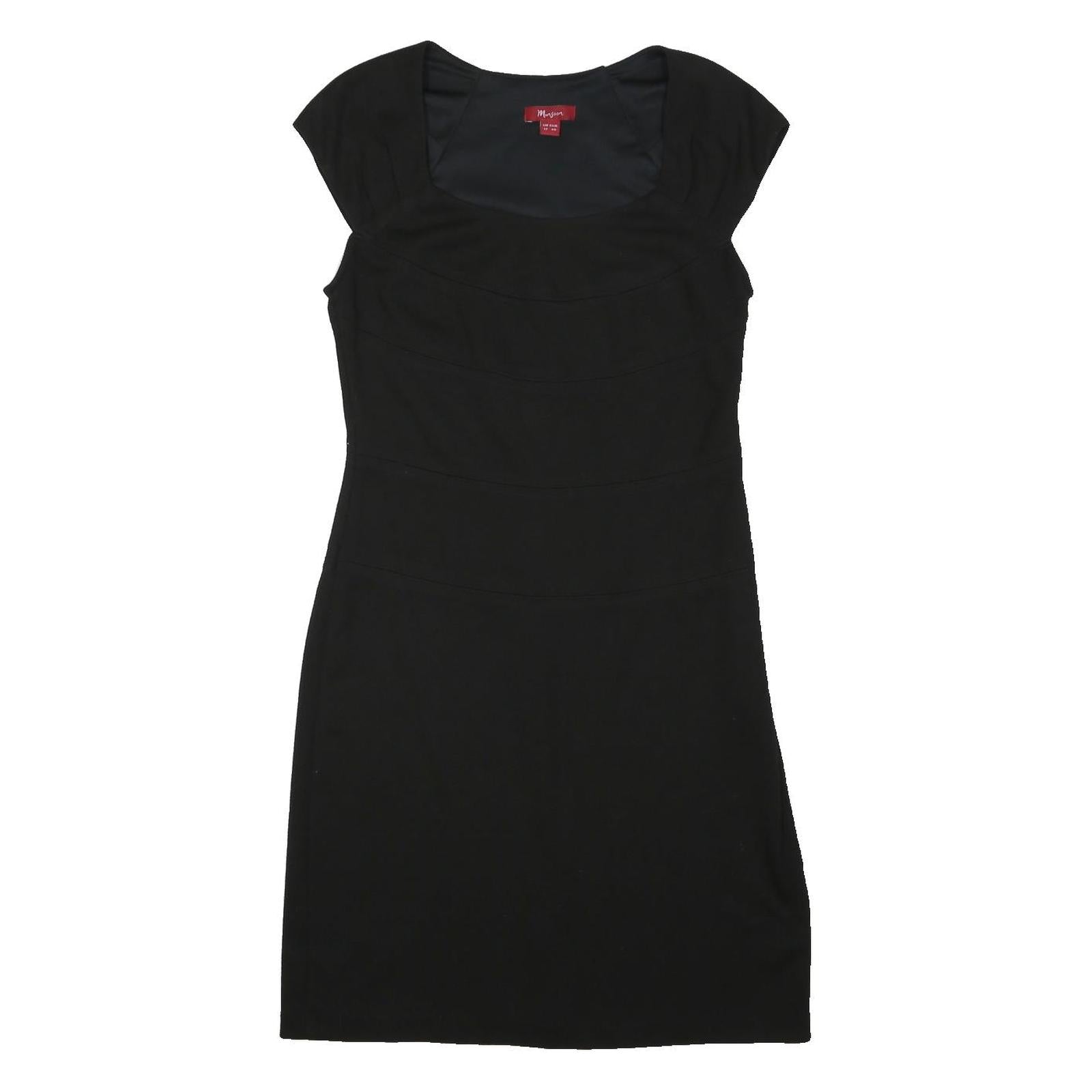 MONSOON Womens Black Dress Cotton Blend Sleeveless Knee Length UK 12 Elegant