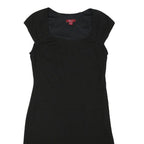 MONSOON Womens Black Dress Cotton Blend Sleeveless Knee Length UK 12 Elegant