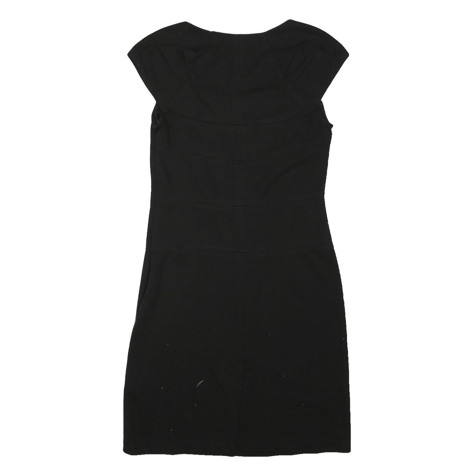 MONSOON Womens Black Dress Cotton Blend Sleeveless Knee Length UK 12 Elegant