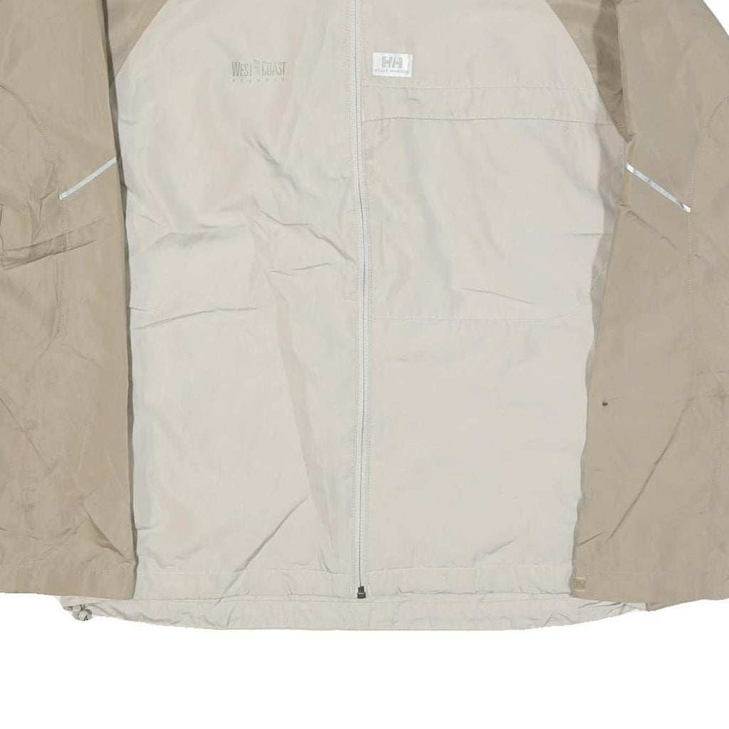 HELLY HANSEN Mens Beige & Cream Jacket M Nylon Plain Zip Casual Outdoor