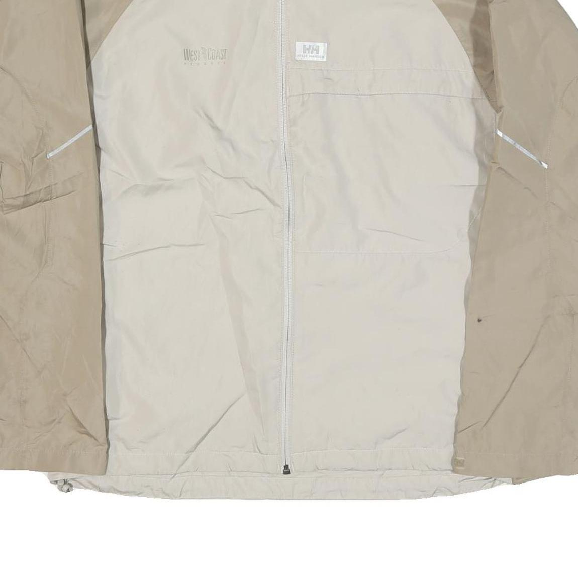 HELLY HANSEN Mens Beige & Cream Jacket M Nylon Plain Zip Casual Outdoor