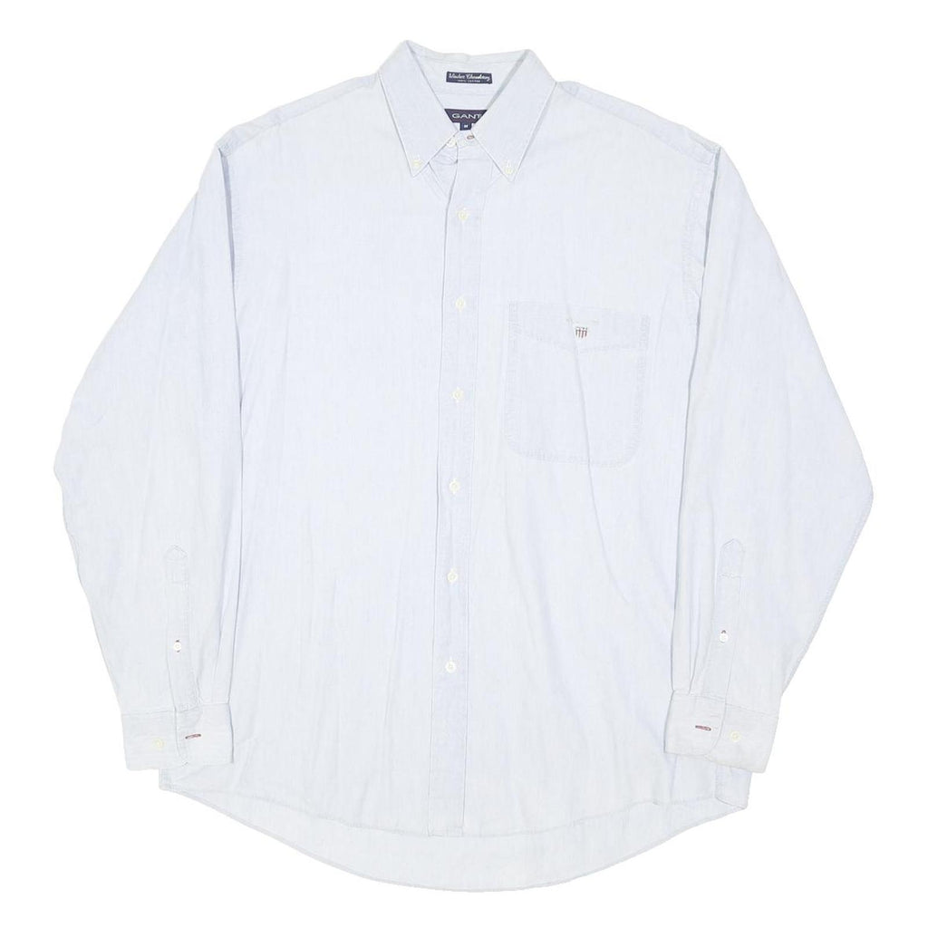 GANT Mens White Button-Down Shirt M Cotton Blend Classic Long Sleeve Pocket