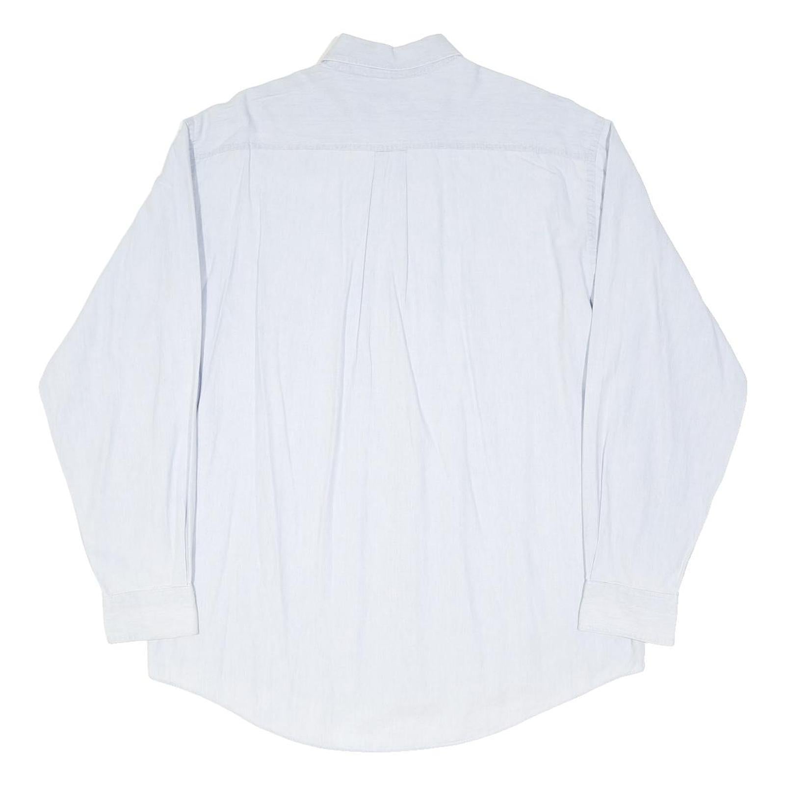 GANT Mens White Button-Down Shirt M Cotton Blend Classic Long Sleeve Pocket