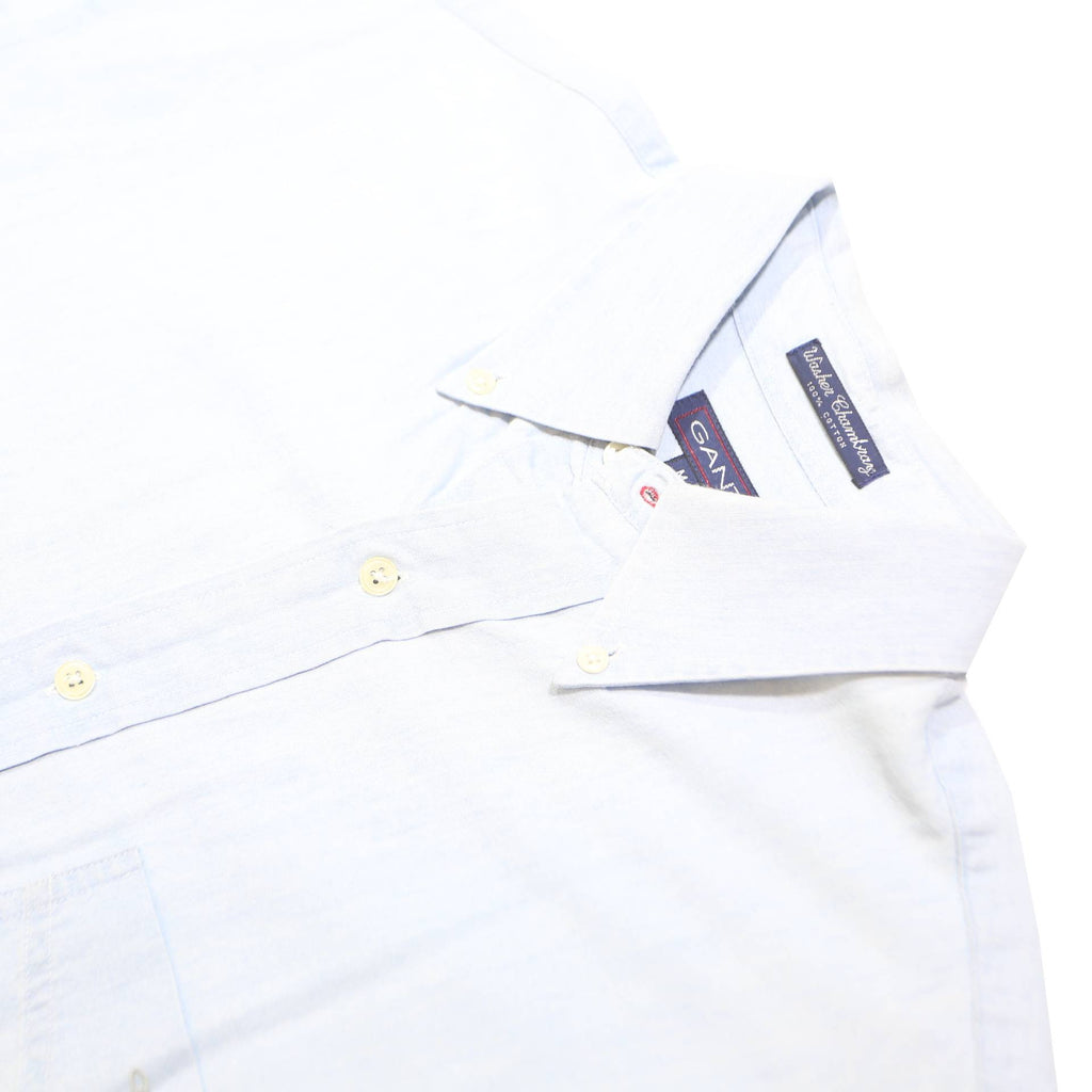 GANT Mens White Button-Down Shirt M Cotton Blend Classic Long Sleeve Pocket