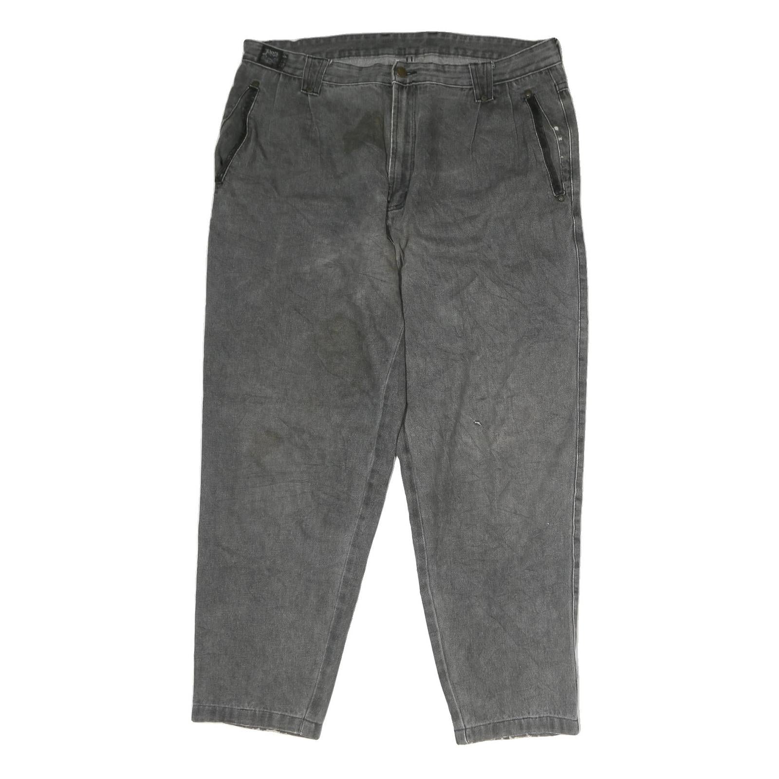 ROSI JEANS Mens Loose Grey Denim W38 L32 Casual Cotton Zip