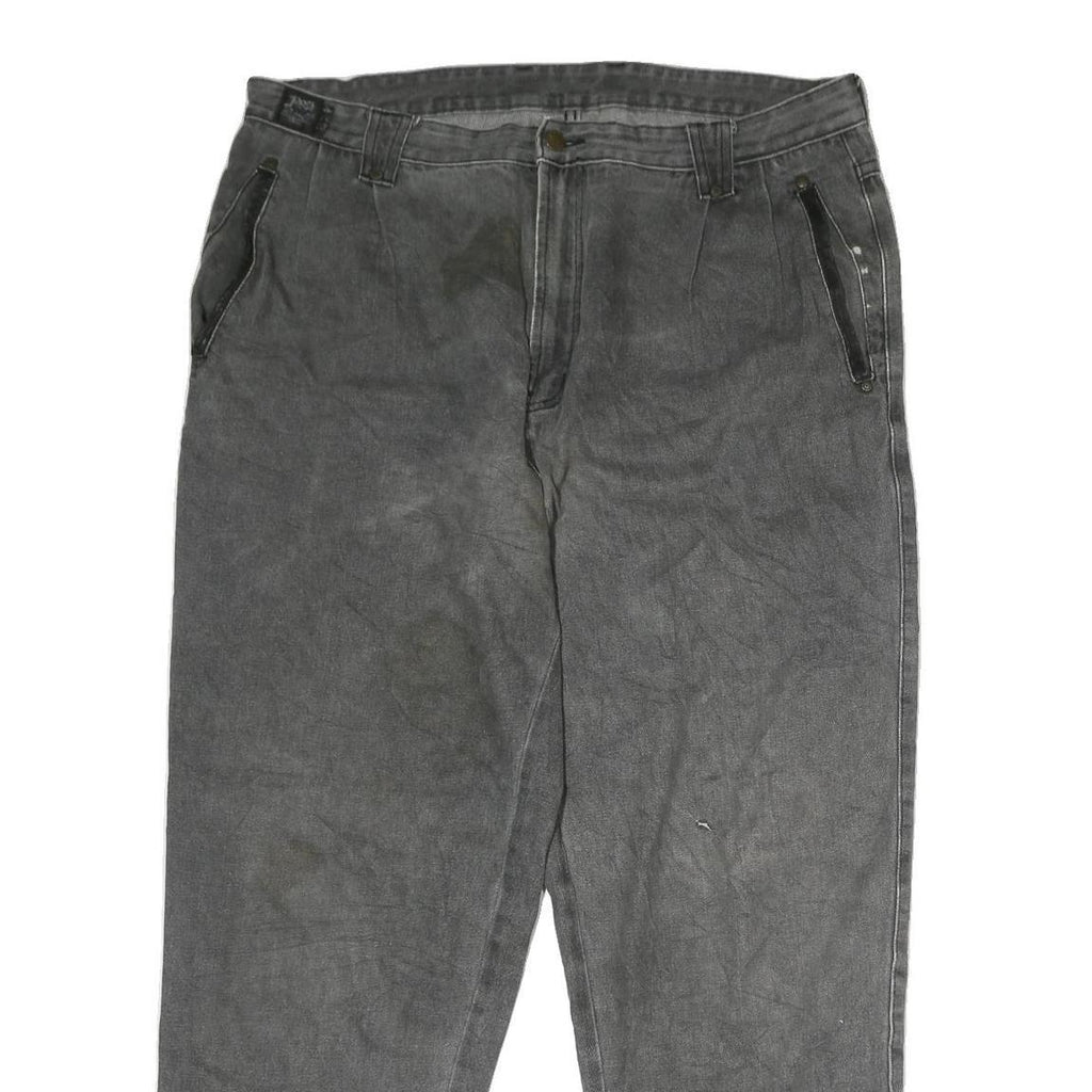 ROSI JEANS Mens Loose Grey Denim W38 L32 Casual Cotton Zip