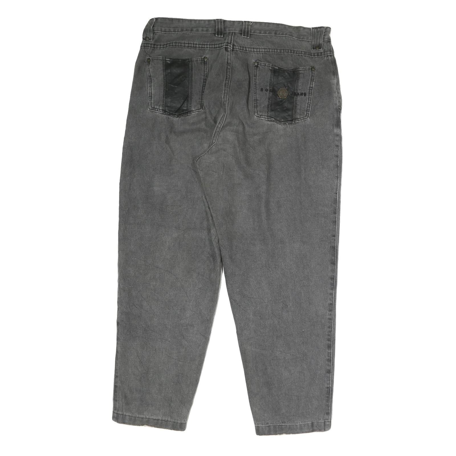 ROSI JEANS Mens Loose Grey Denim W38 L32 Casual Cotton Zip