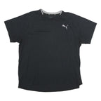 PUMA Mens Black Grey Logo Graphic T-Shirt 2XL Short Sleeve Crew Neck Casual