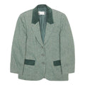 AVANT-GARDE Mens Green Wool Blend Herringbone Jacket S Button Closure Classic