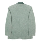 AVANT-GARDE Mens Green Wool Blend Herringbone Jacket S Button Closure Classic