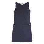 BARBOUR Womens Navy Cotton Shift Sleeveless Dress UK 8 Casual Summer Layering
