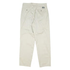 DOCKERS Mens Classic Beige Cotton Blend Button Closure Trousers W34 L31 Relaxed