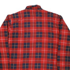 CHIEFTAIN Mens Red & Navy Check Shirt M Cotton Blend Casual Vintage Flannel