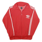 ADIDAS Mens Red Track Jacket M Polyester Blend Zip Plain Classic Sportswear