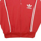 ADIDAS Mens Red Track Jacket M Polyester Blend Zip Plain Classic Sportswear
