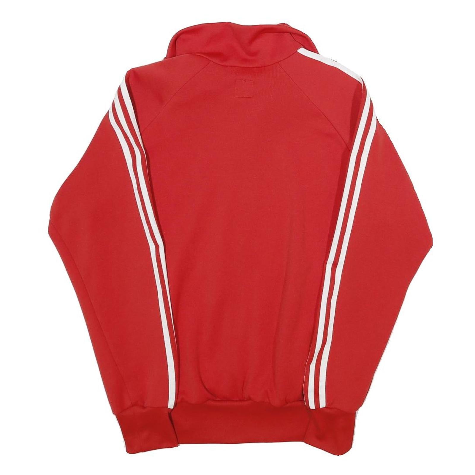ADIDAS Mens Red Track Jacket M Polyester Blend Zip Plain Classic Sportswear