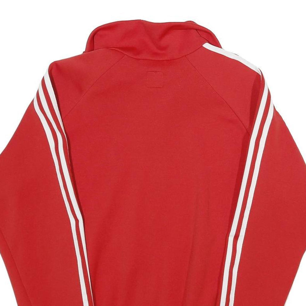 ADIDAS Mens Red Track Jacket M Polyester Blend Zip Plain Classic Sportswear
