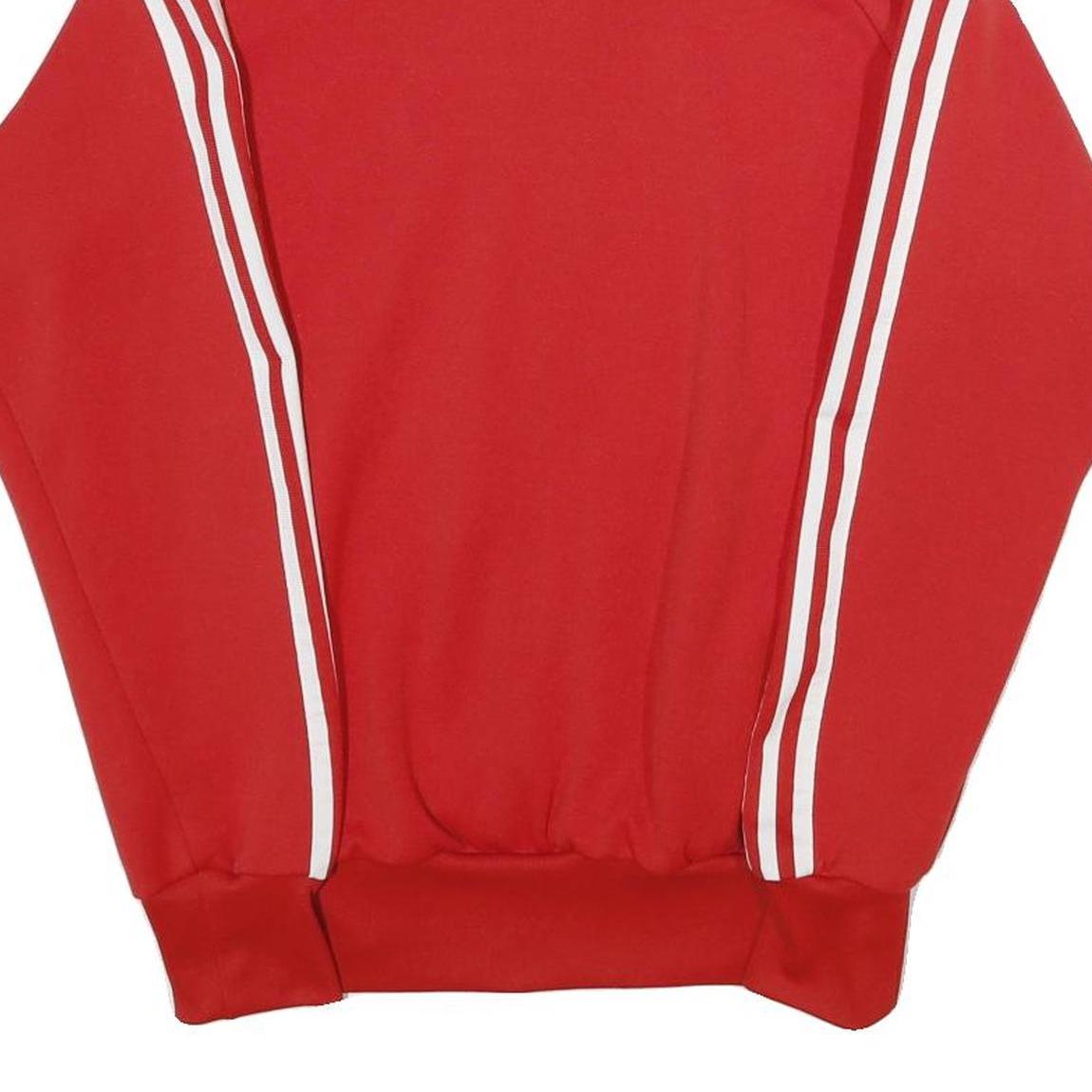 ADIDAS Mens Red Track Jacket M Polyester Blend Zip Plain Classic Sportswear