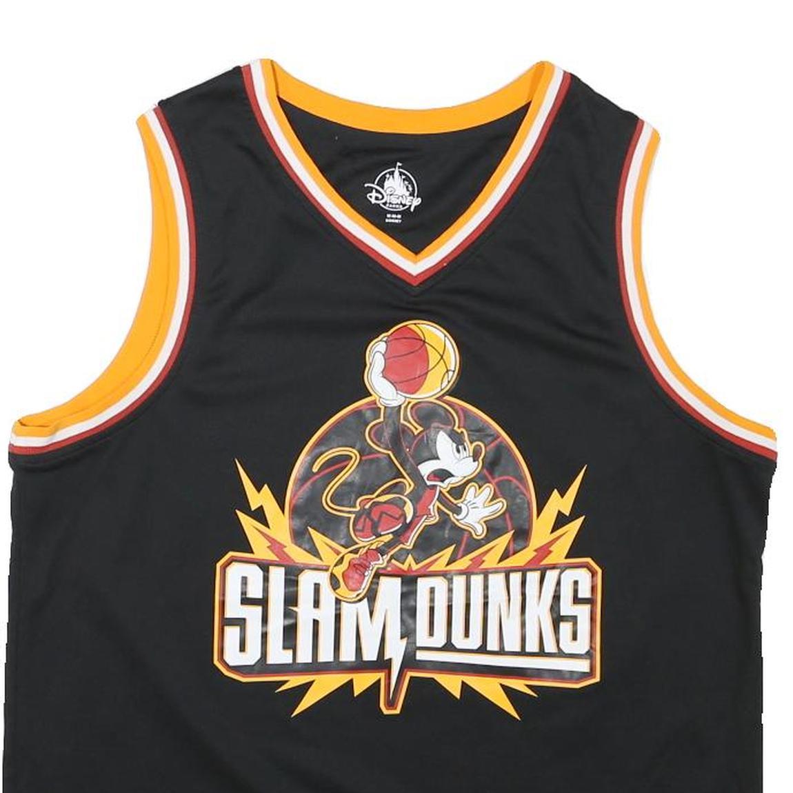 DISNEY Mens Black Mickey Basketball Slam Dunks T-Shirt Sleeveless V-Neck
