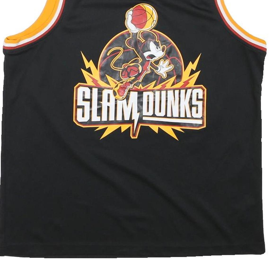 DISNEY Mens Black Mickey Basketball Slam Dunks T-Shirt Sleeveless V-Neck