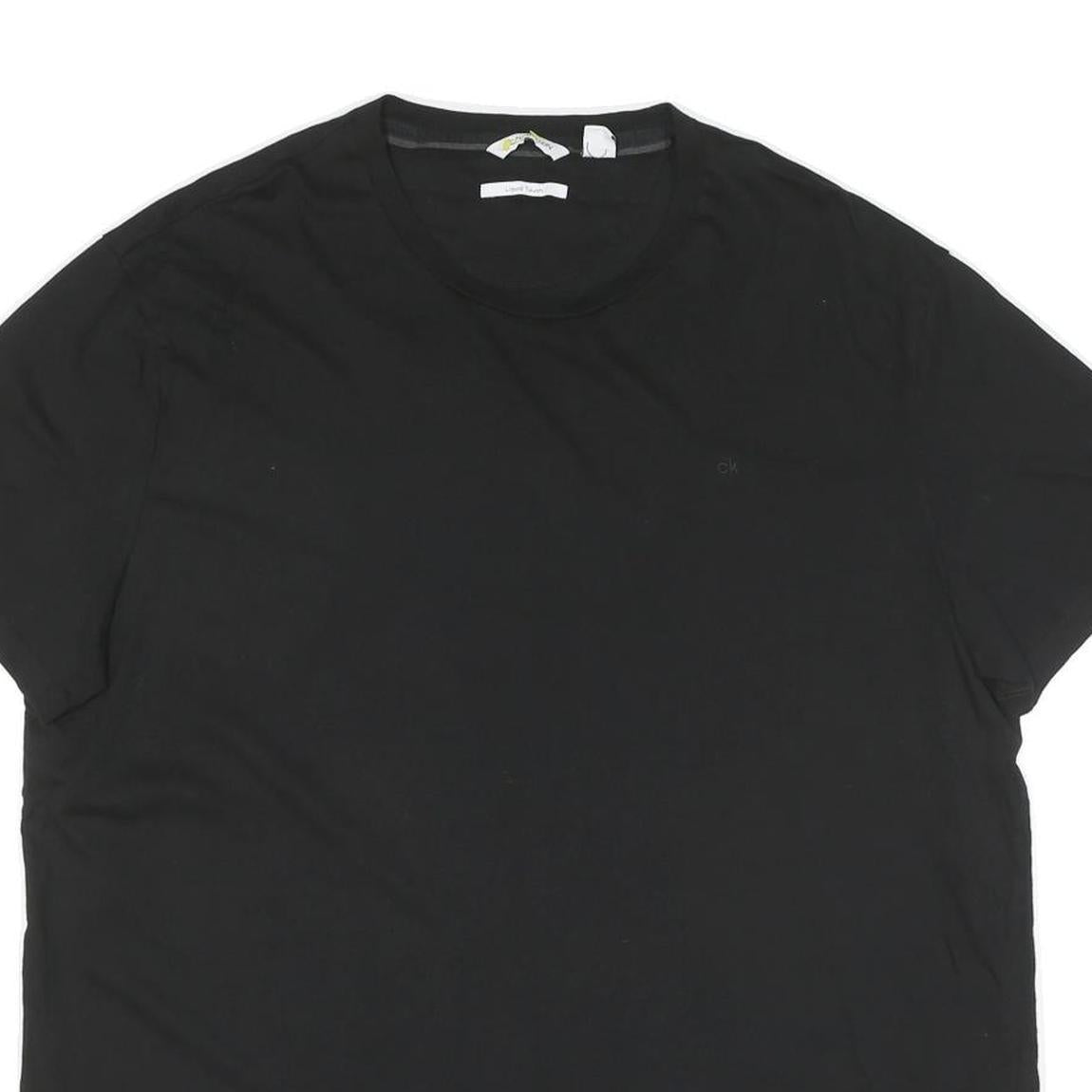 CALVIN KLEIN JEANS Mens Black Classic T-Shirt 2XL Short Sleeve Crew Neck Cotton