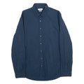CALVIN KLEIN Slim Fit Mens Plain Shirt Blue Long Sleeve M