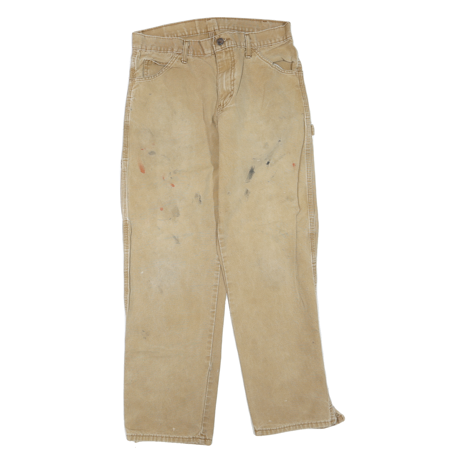 DICKIES Mens Jeans Beige Regular Straight Denim Medium W30 L28 Workwear Durable