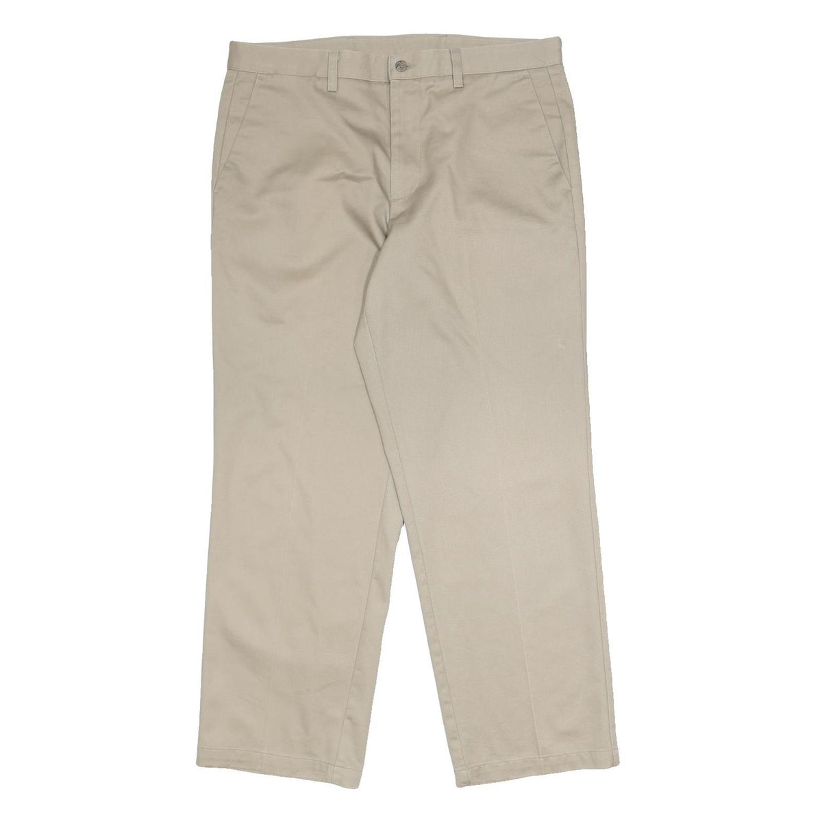 DOCKERS Mens Cotton Beige Regular Fit Straight Leg Trousers W36 L30 Casual Wear
