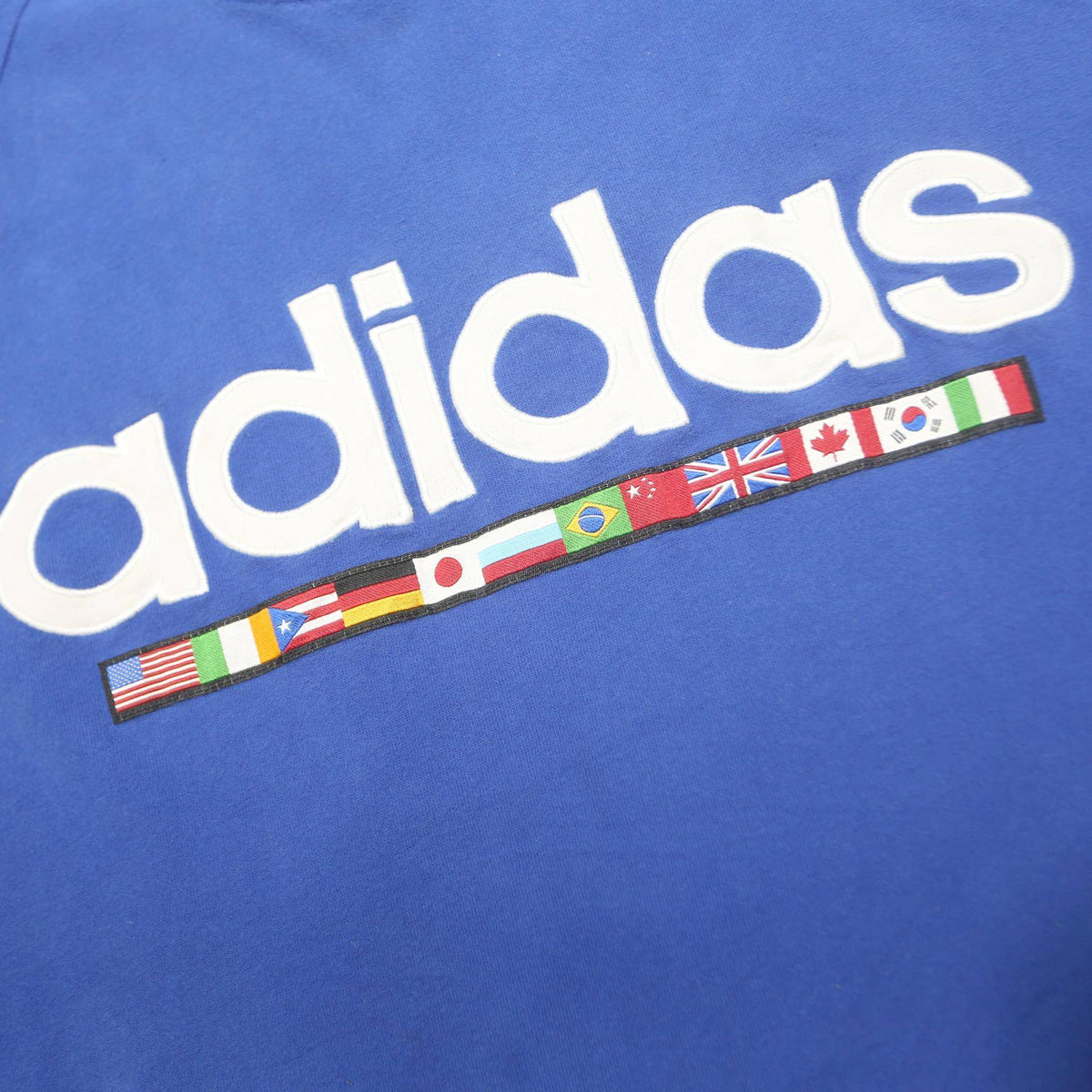 ADIDAS AIBL 90s Mens Blue Cotton Blend Sweatshirt L Long Sleeve Crew Neck
