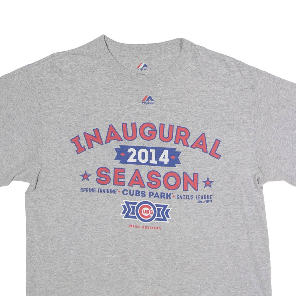 MAJESTIC Chicago Cubs 2014 Inaugural Season Mens T-Shirt Grey USA Crew Neck M