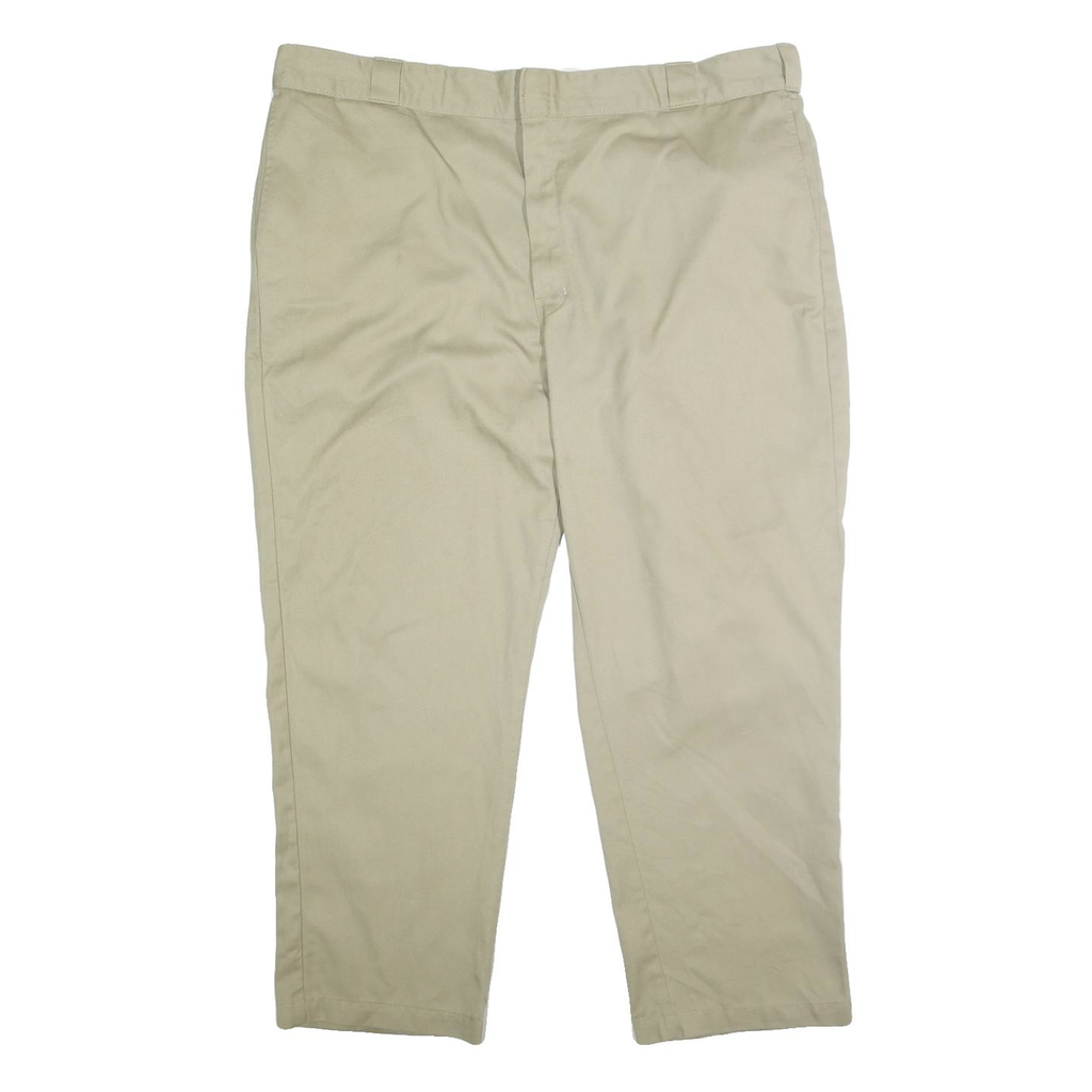 DICKIES Mens Classic Beige Polyester Blend Zip Trousers W44 L30 Workwear
