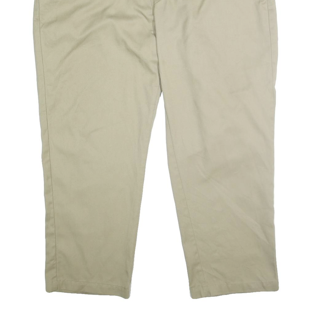 DICKIES Mens Classic Beige Polyester Blend Zip Trousers W44 L30 Workwear