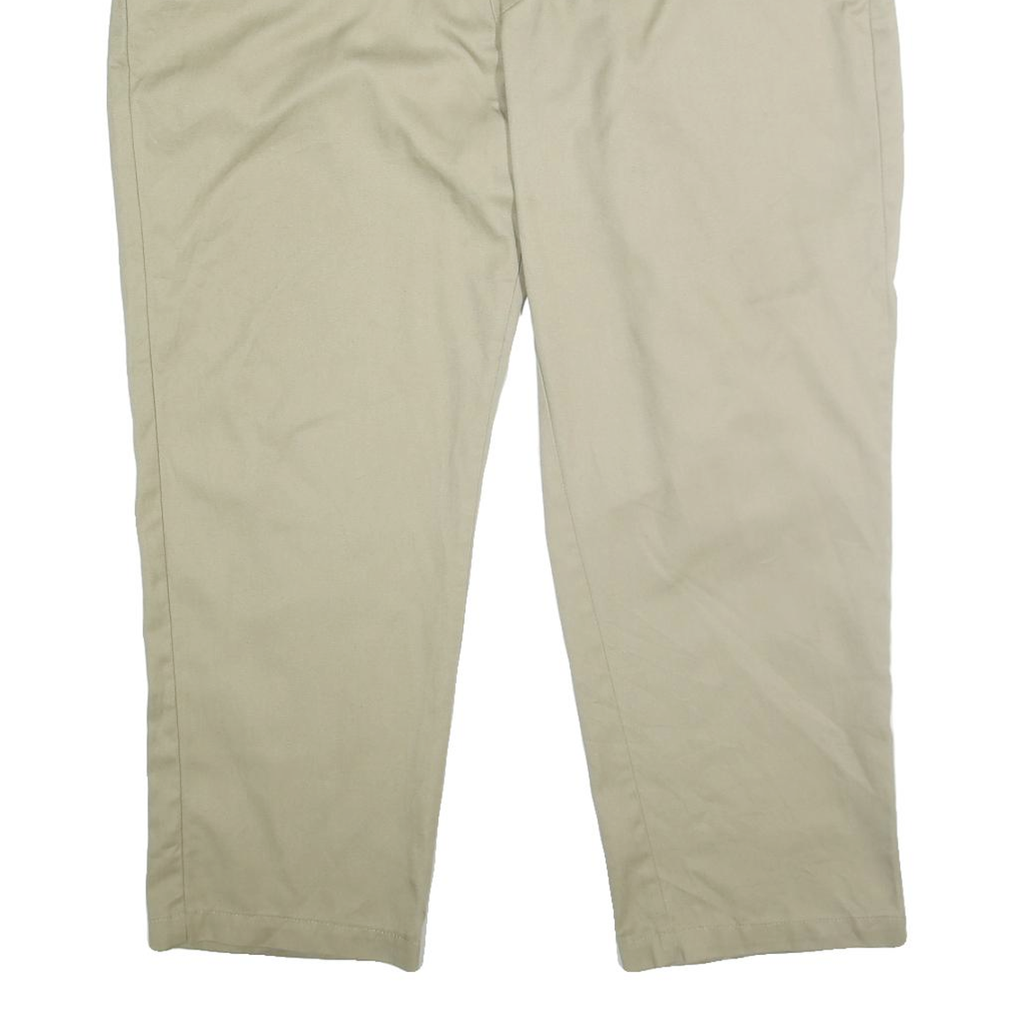 DICKIES Mens Classic Beige Polyester Blend Zip Trousers W44 L30 Workwear