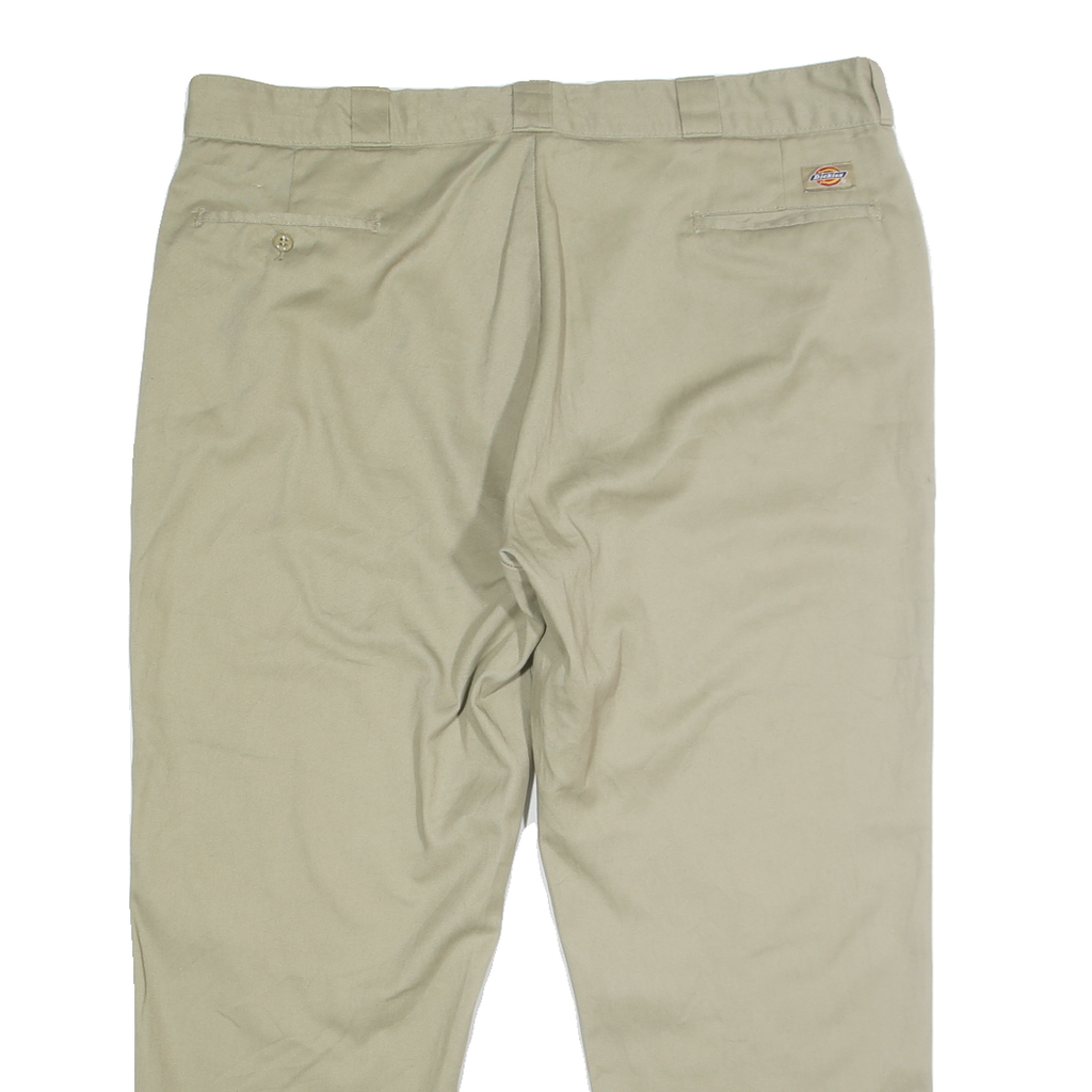 DICKIES Mens Classic Beige Polyester Blend Zip Trousers W44 L30 Workwear