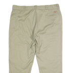 DICKIES Mens Classic Beige Polyester Blend Zip Trousers W44 L30 Workwear